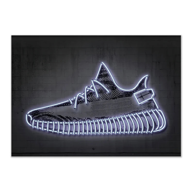 Glowing Sneaker Print Art