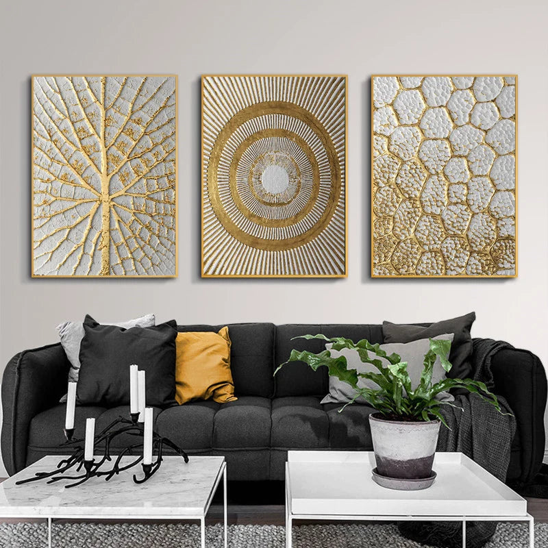 Gold Canvas Aesthetic Room Decor Wall Art