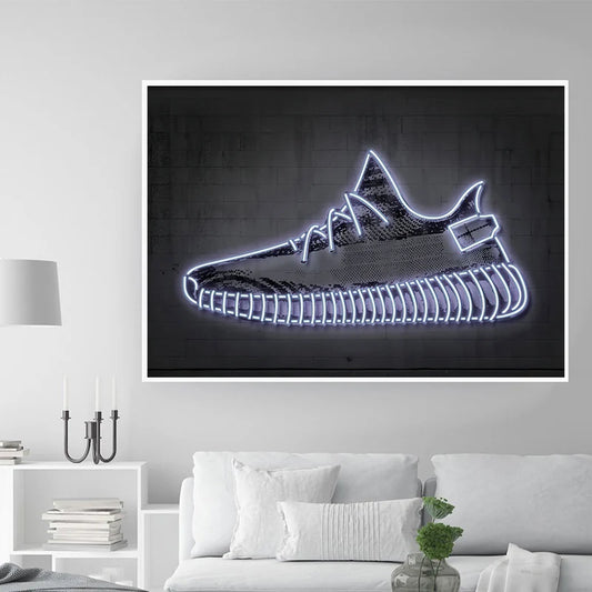 Glowing Sneaker Print Art