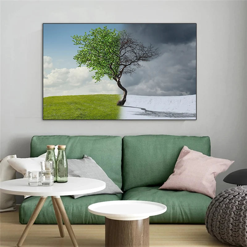 Seasons Divided, Life Unfolds Canvas Prints