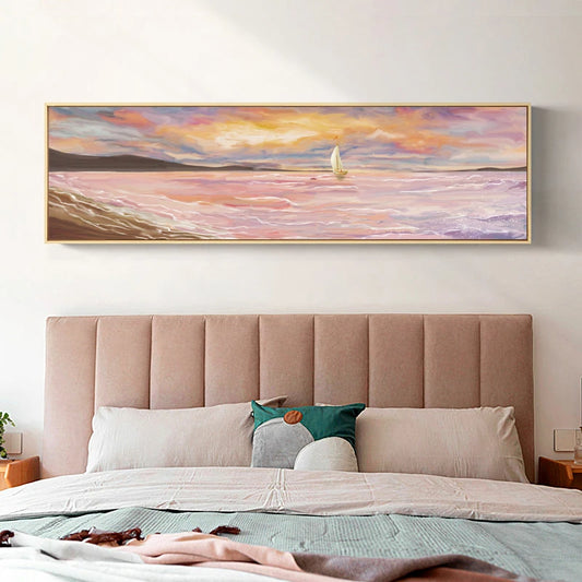 Pink and Yellow Seascape Wall Art