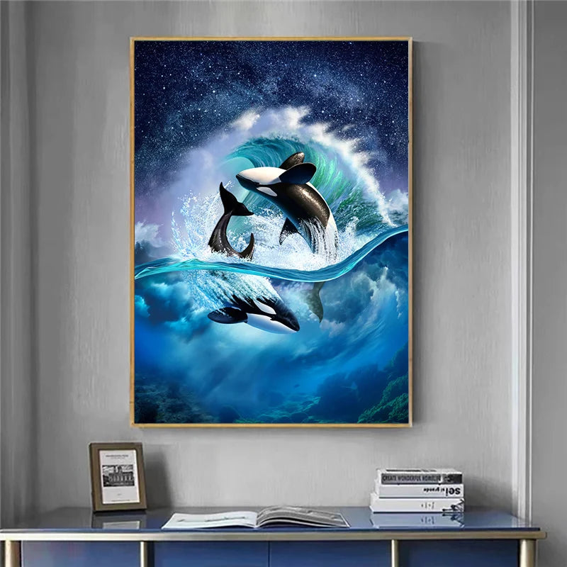 Boho Modern Dolphin Art One Piece Poster