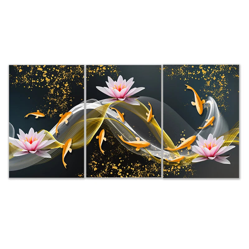 Still Life Triptych Paintings Poster