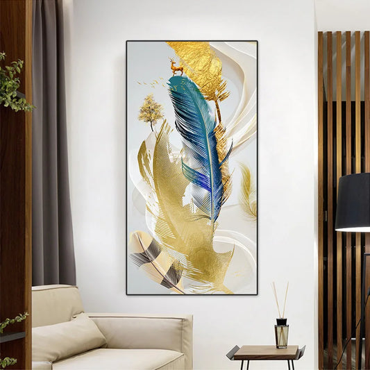 Whispers of the Golden Feather Canvas Wall Art