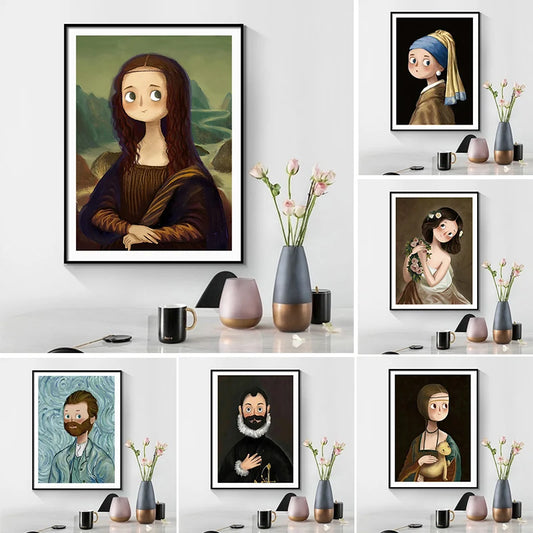 Famous Portrait Cartoon Canvas Wall Art