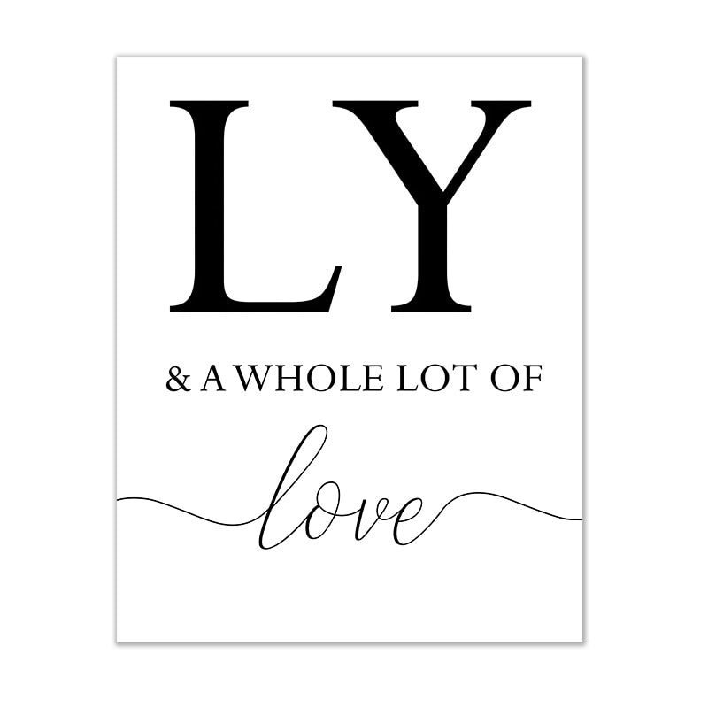 FA-MI-LY Quotes Black and White Canvas Wall Art